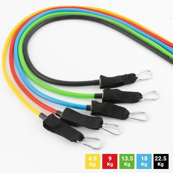 InnovaGoods Tubular Exercise Tires with Handles Set of 5 pcs Multicolor with Exercise Guide