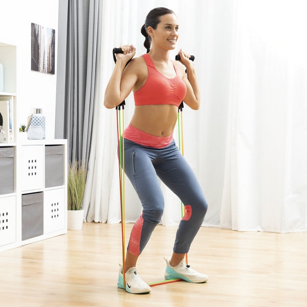 InnovaGoods Tubular Exercise Tires with Handles Set of 5 pcs Multicolor with Exercise Guide