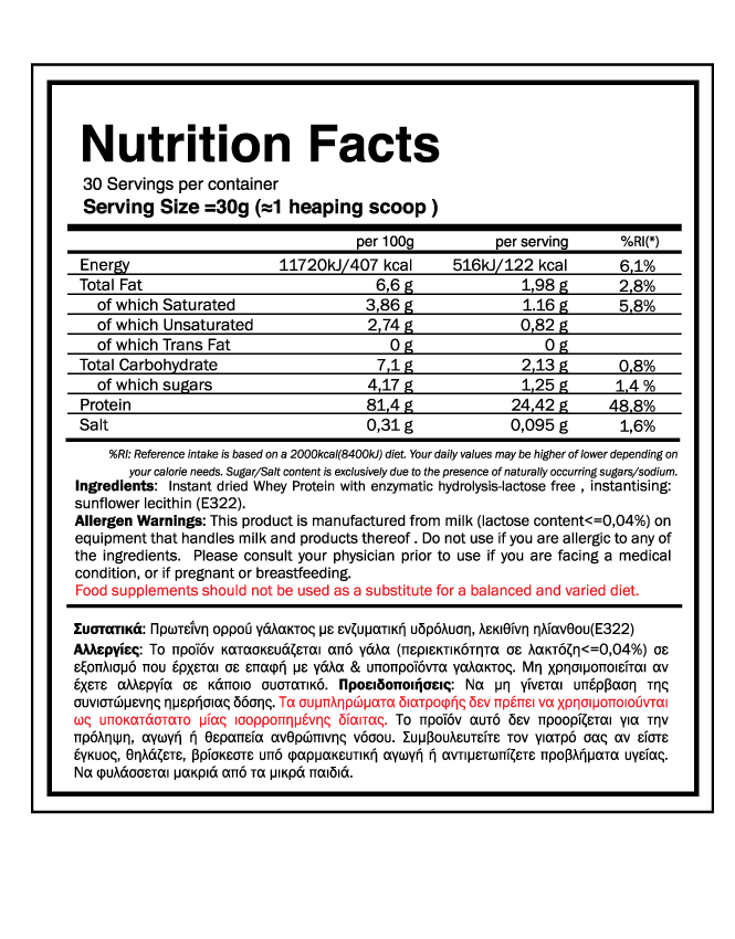 GoldTouch Nutrition Whey Better HydroProtein 80% Πρωτεΐνη Ορού Γάλακτος Χωρίς Γλουτένη & Λακτόζη με Γεύση Natural 908gr