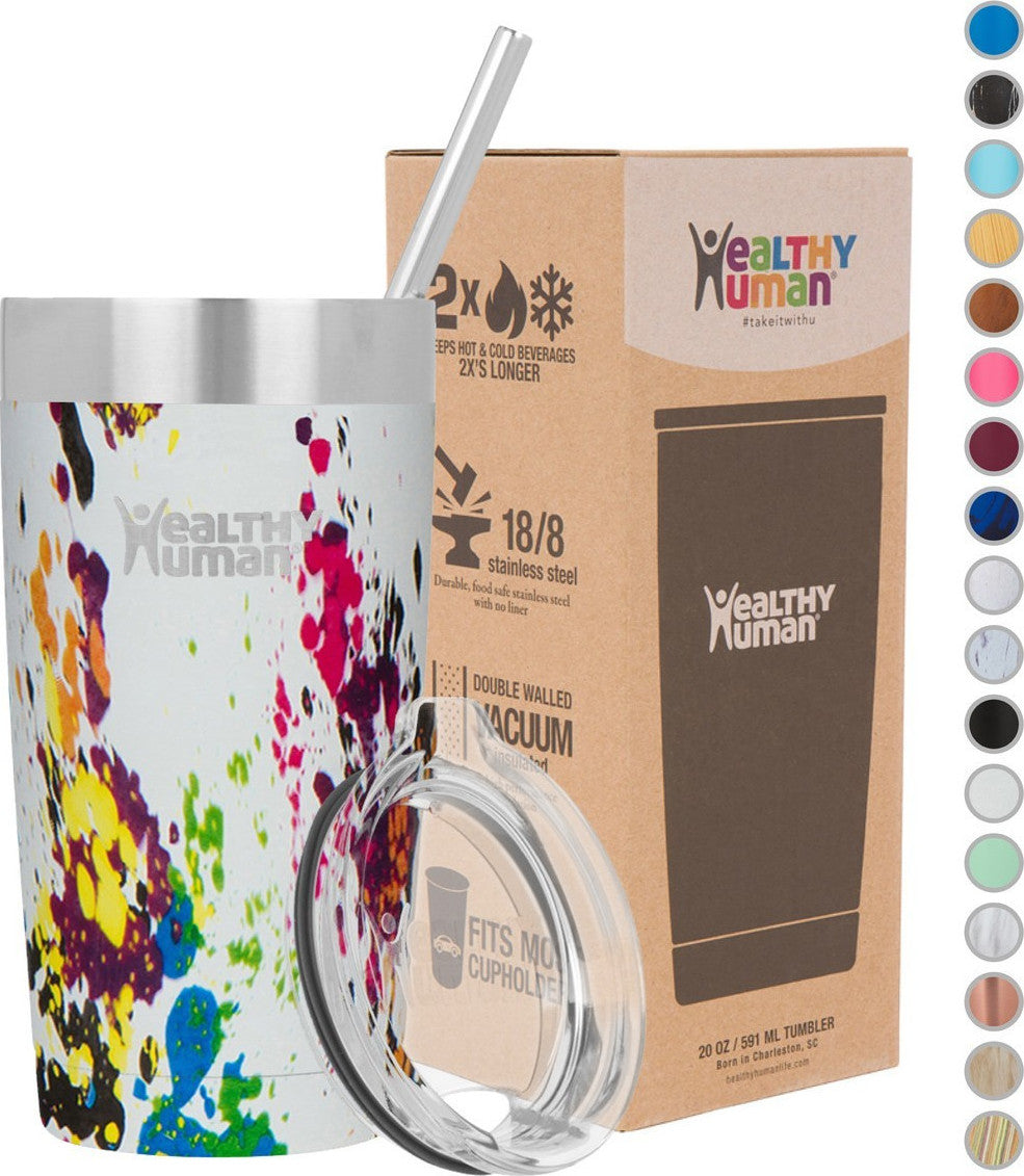 Healthy Human Cruiser Tumbler Art Deco Thermos Cup with Straw 0.59lt