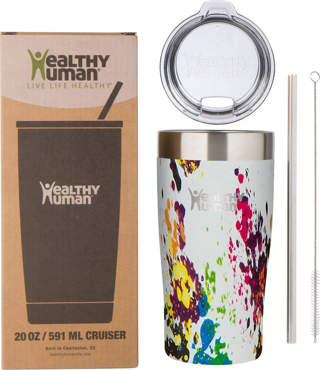 Healthy Human Cruiser Tumbler Art Deco Thermos Cup with Straw 0.59lt