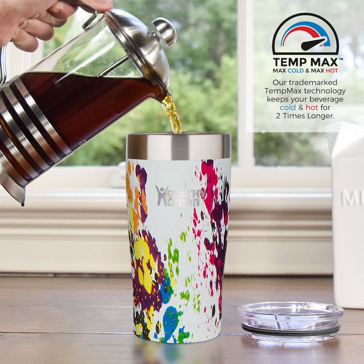 Healthy Human Cruiser Tumbler Art Deco Thermos Cup with Straw 0.59lt