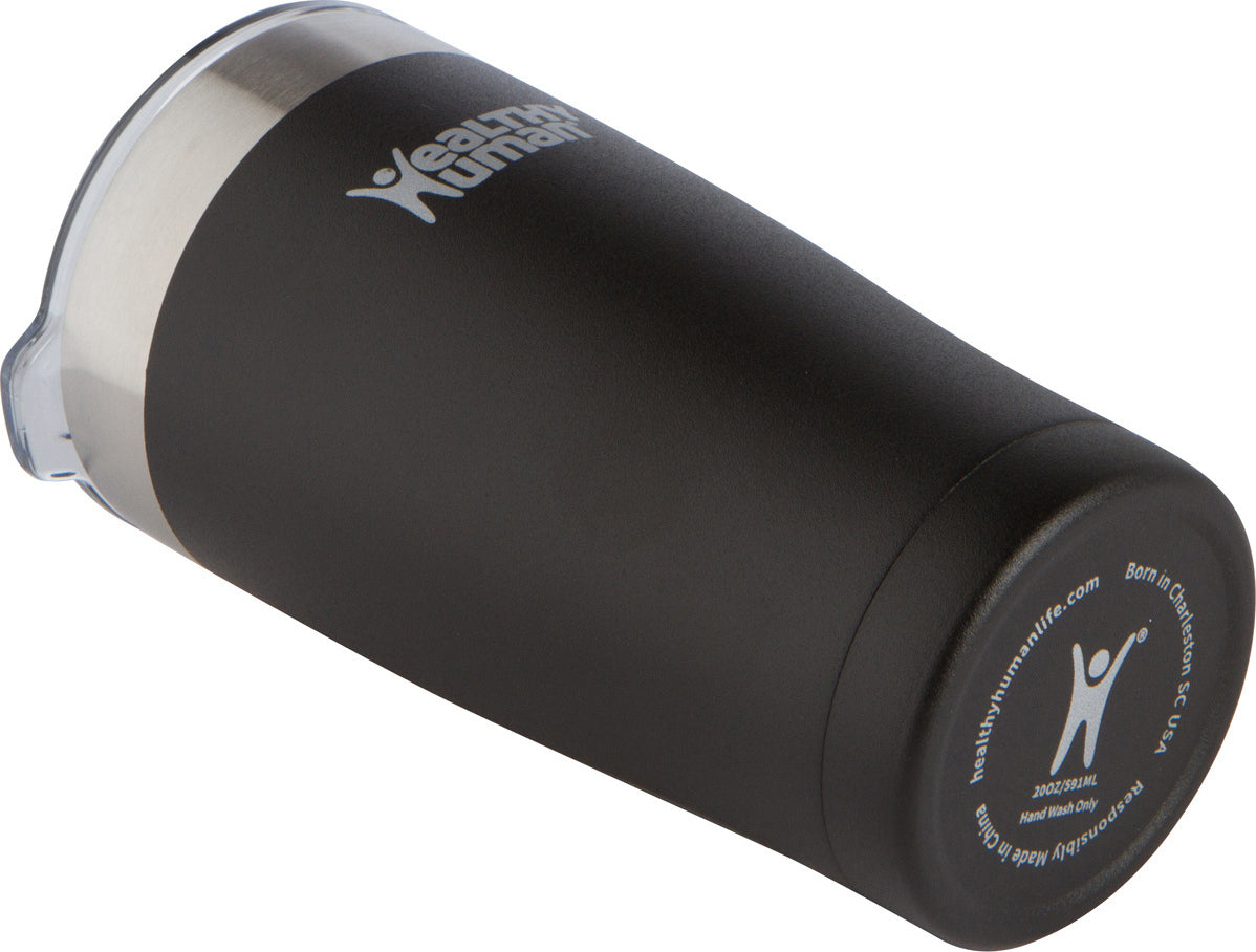 Healthy Human Cruiser Tumbler Pure Black Thermos Tumbler with Straw 0.59lt
