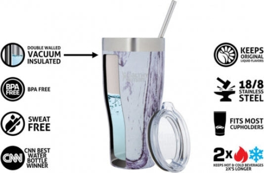 Healthy Human Cruiser Tumbler Orchid Driftwood Thermos Tumbler with Straw 0.59lt