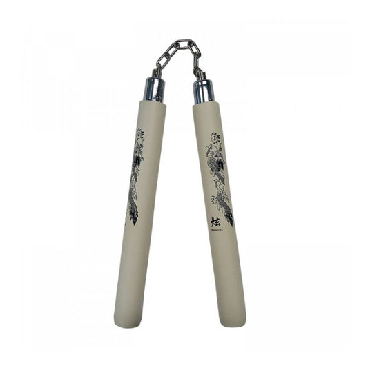 Nunchaku Αλυσίδα Αφρολέξ - Μαύρος Δράκος Λευκή Χειρολαβή