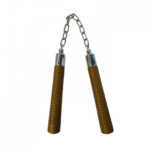Nunchaku - Ξύλινο με Ραβδωτές Χειρολαβές