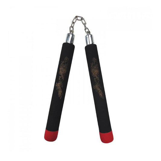 Nunchaku Αλυσίδα Αφρολέξ - Δράκος Μαύρο με Κόκκινες Άκρες