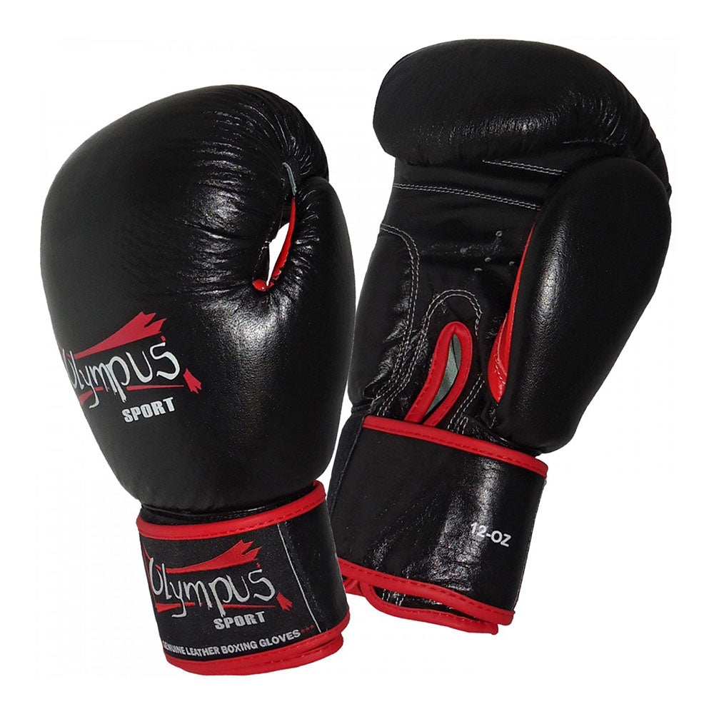 Boxing Gloves Olympus Leather THAI Style Black/Red