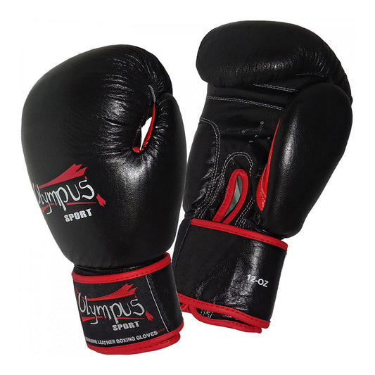 Πυγμαχικά Γάντια Olympus Δέρμα THAI στυλ Μαύρο/κόκκινο