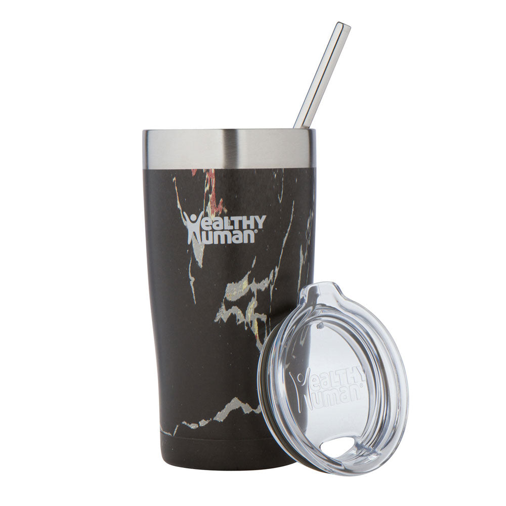 Healthy Human Cruiser Tumbler Black Onyx Thermos Tumbler with Straw 0.59lt