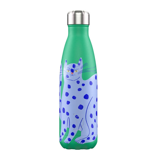 Chilly's Artist Blue Cat Bottle Thermos 0.5lt