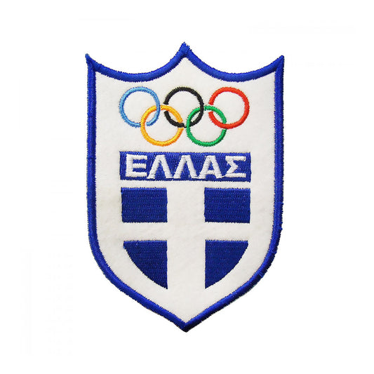 Embroidered Badge - Greek Flag Olympic Circles