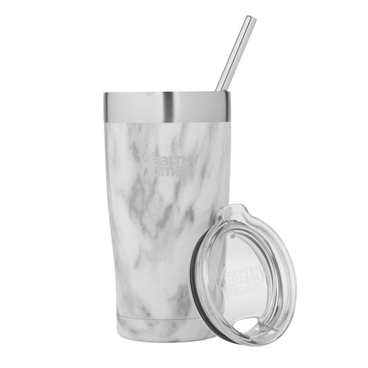 Healthy Human Cruiser Tumbler Stone White Ποτήρι Θερμός με Καλαμάκι 0.59lt