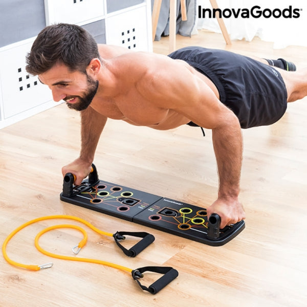 Push-Up Board with Resistance Bands and Exercise Guide