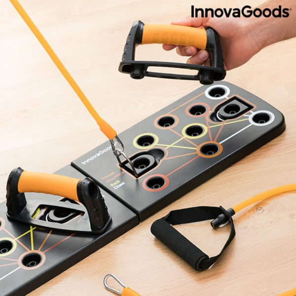 Push-Up Board with Resistance Bands and Exercise Guide