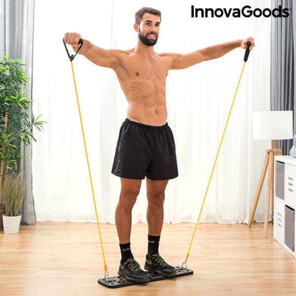 Push-Up Board with Resistance Bands and Exercise Guide