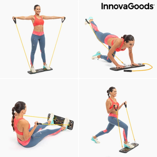 Push-Up Board with Resistance Bands and Exercise Guide
