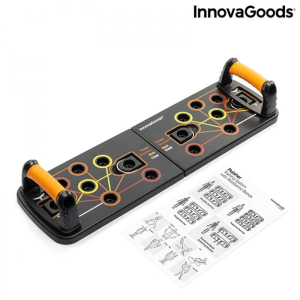 Push-Up Board with Resistance Bands and Exercise Guide