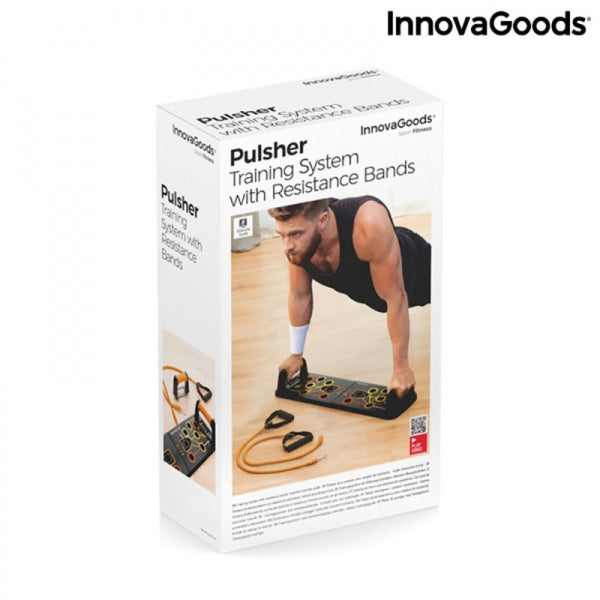 Push-Up Board with Resistance Bands and Exercise Guide