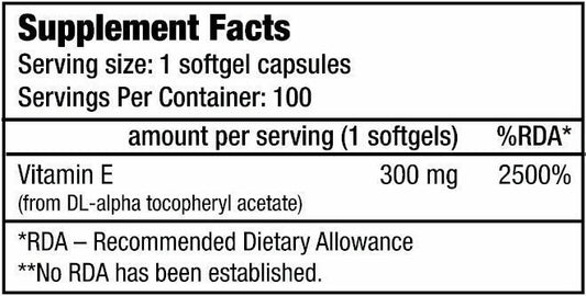 Biotech USA Vitamin E Βιταμίνη για Αντιοξειδωτικό 200mg 100 κάψουλες