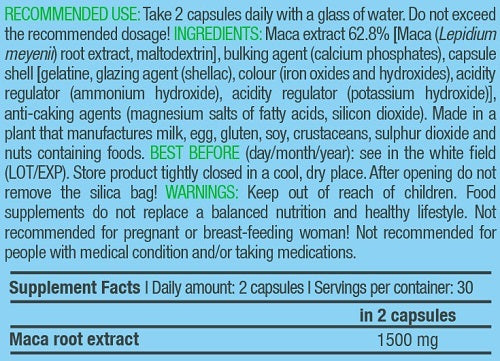 Biotech USA Maca 1500mg 60 κάψουλες
