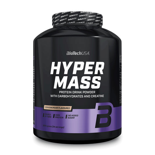 Biotech USA Hyper Mass Drink Powder With Carbohydrates & Creatine Χωρίς Γλουτένη με Γεύση Cookies & Cream2.27kg
