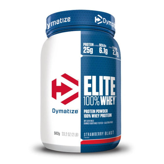 Dymatize Elite 100% Whey Πρωτεΐνη Ορού Γάλακτος Χωρίς Γλουτένη με Γεύση Strawberry Blast 942gr