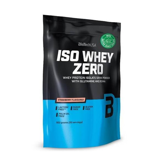 Biotech USA Iso Whey Zero Πρωτεΐνη Ορού Γάλακτος Χωρίς Γλουτένη & Λακτόζη με Γεύση Φράουλα 500gr