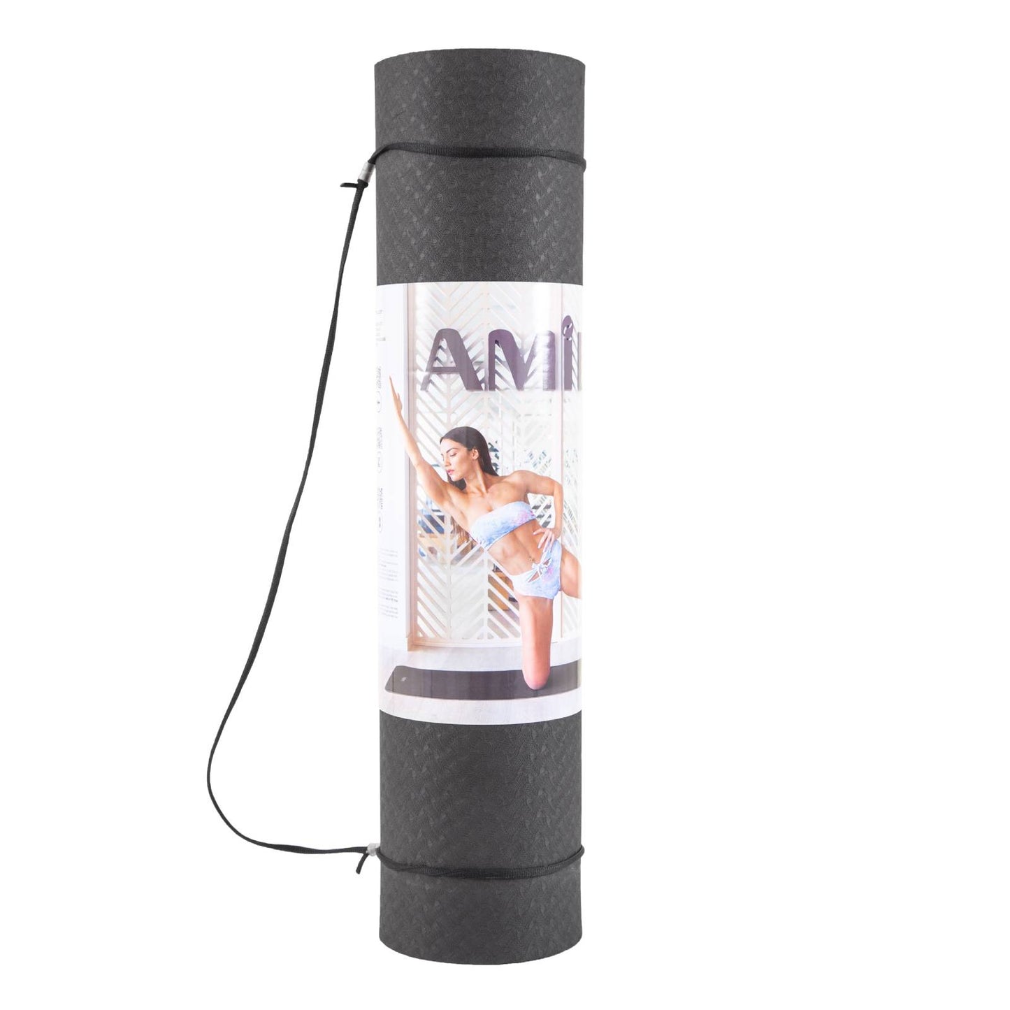 Amila Στρώμα Yoga 8mm TPE Μαύρο/Γκρι