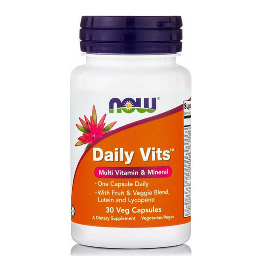 Now Foods Daily Vits Πολυβιταμίνη για Ενέργεια, Ενίσχυση του Ανοσοποιητικού & τα Μαλλιά 30 φυτικές κάψουλες