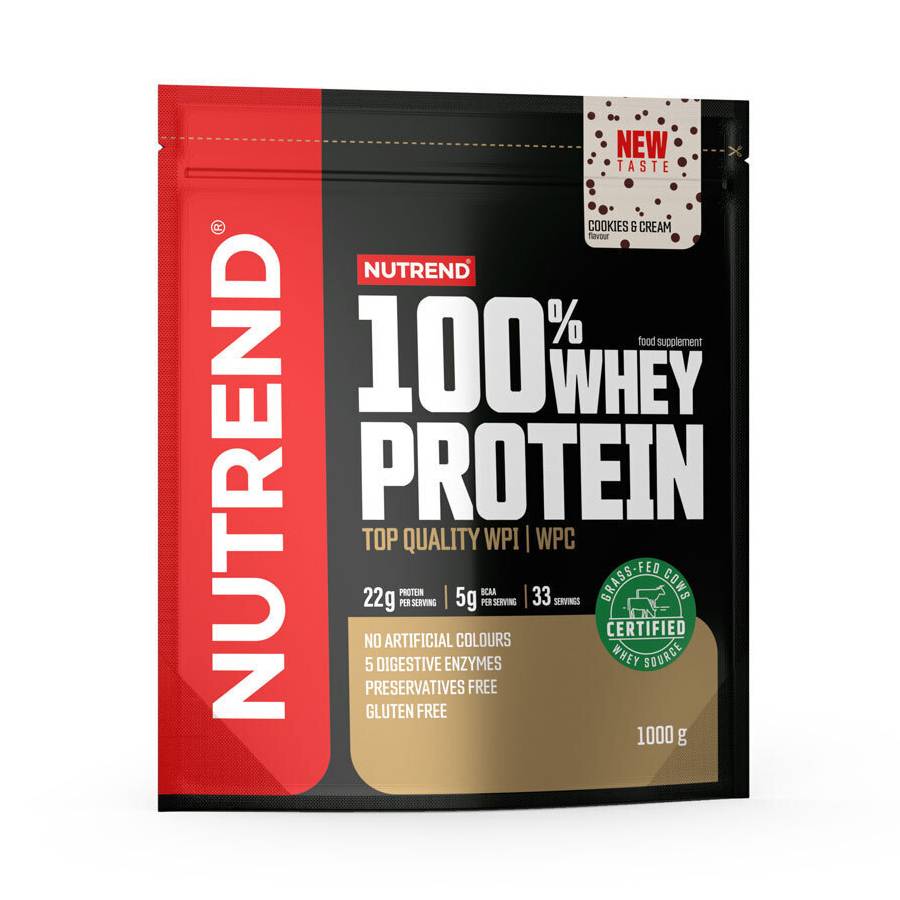 Nutrend 100% Whey Πρωτεΐνη Ορού Γάλακτος Χωρίς Γλουτένη με Γεύση Cookies & Cream1kg