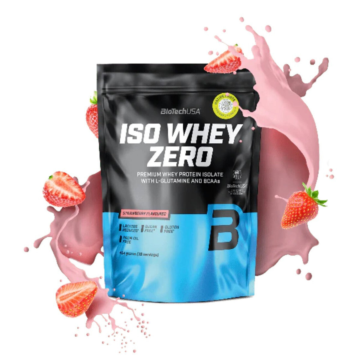 Biotech USA Iso Whey Zero Πρωτεΐνη Ορού Γάλακτος Χωρίς Γλουτένη & Λακτόζη με Γεύση Φράουλα 454gr