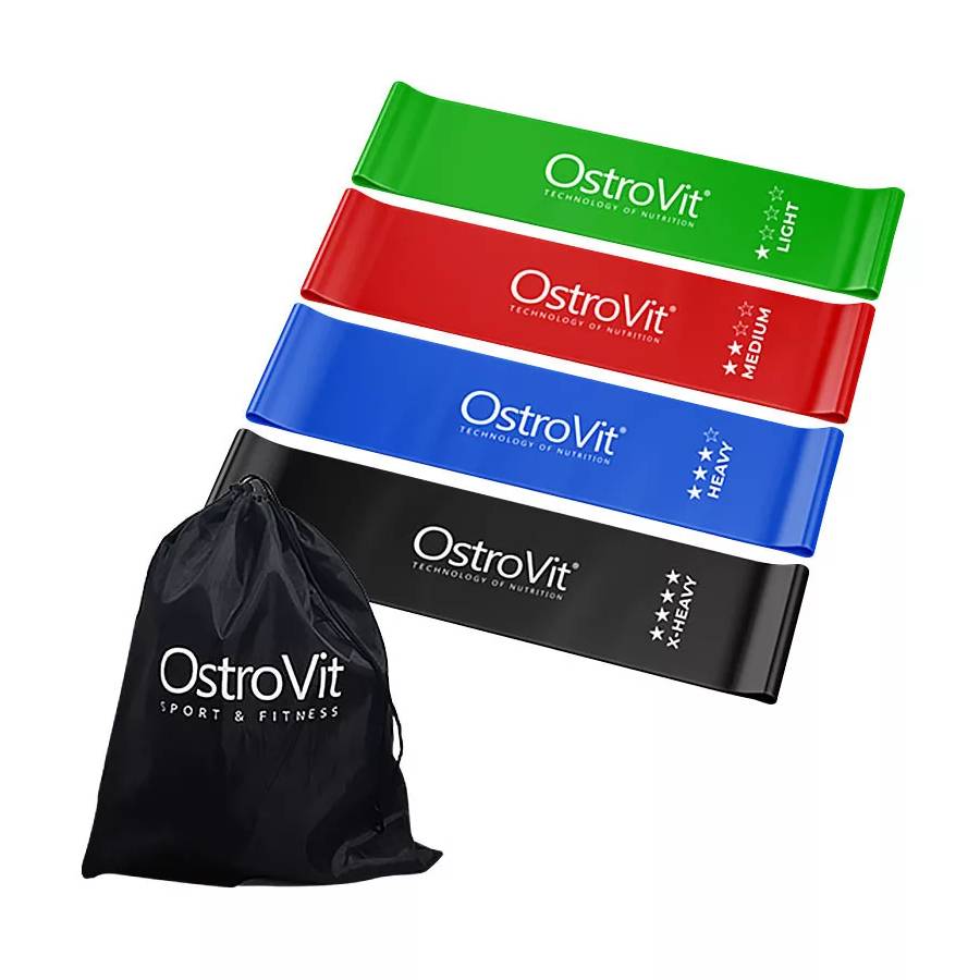 OstroVit Training Bands (Σετ 4 τεμαχίων + Τσαντάκι Μεταφοράς)