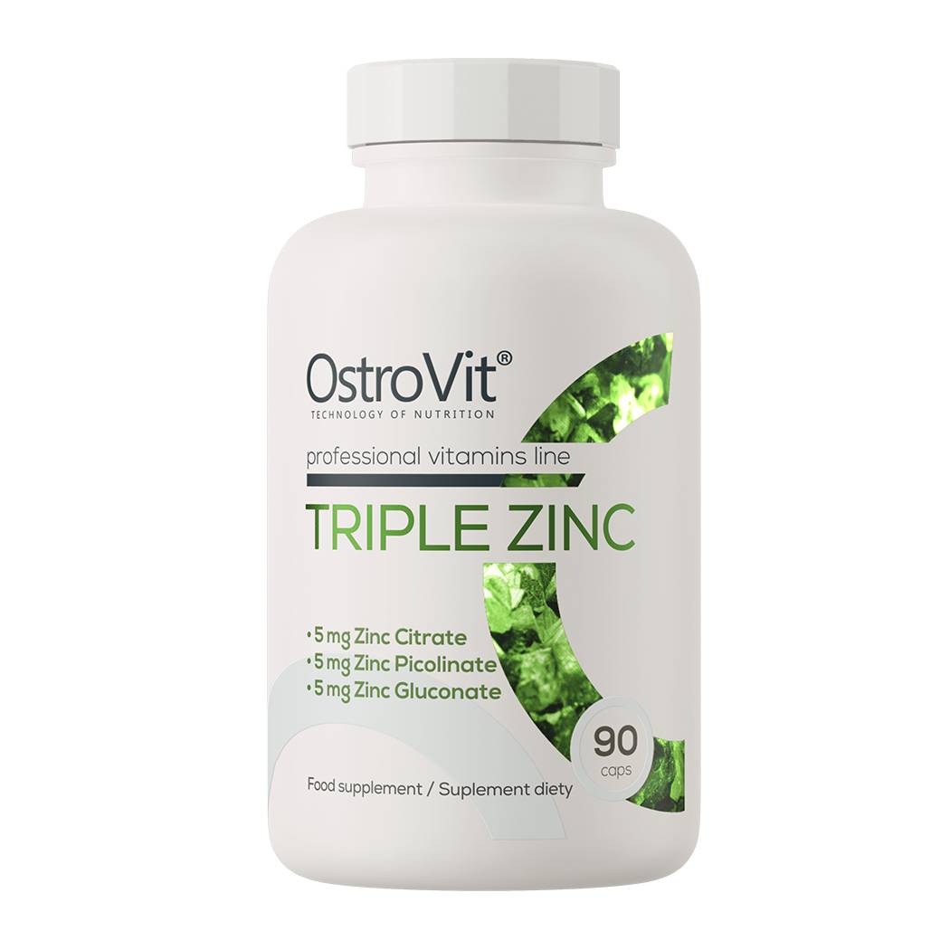 OstroVit Triple Zinc (90 Κάψουλες) – Σύμπλεγμα 3 Μορφών Ψευδαργύρου