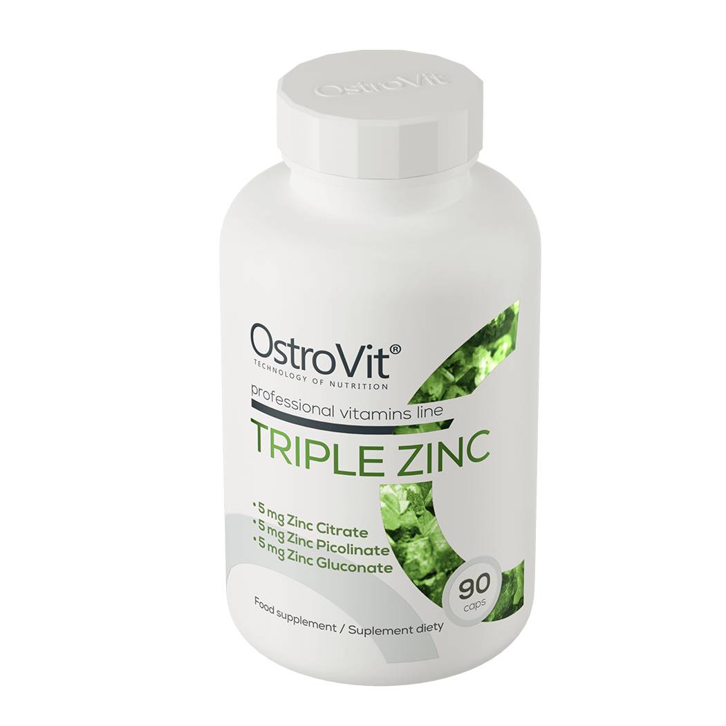 OstroVit Triple Zinc (90 Κάψουλες) – Σύμπλεγμα 3 Μορφών Ψευδαργύρου