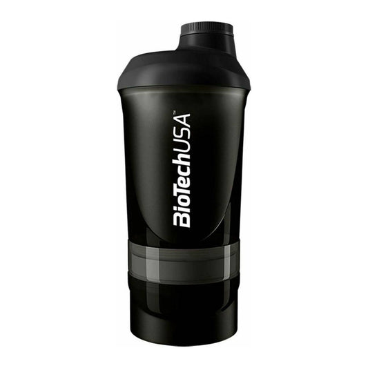 Biotech USA Wave Shaker Πρωτεΐνης 600ml Πλαστικό Μαύρο (+200ml+150ml)