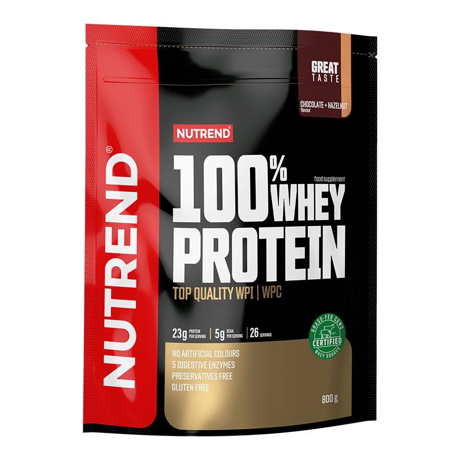 Nutrend 100% Whey Πρωτεΐνη Ορού Γάλακτος Χωρίς Γλουτένη με Γεύση Chocolate & Hazelnut 800g