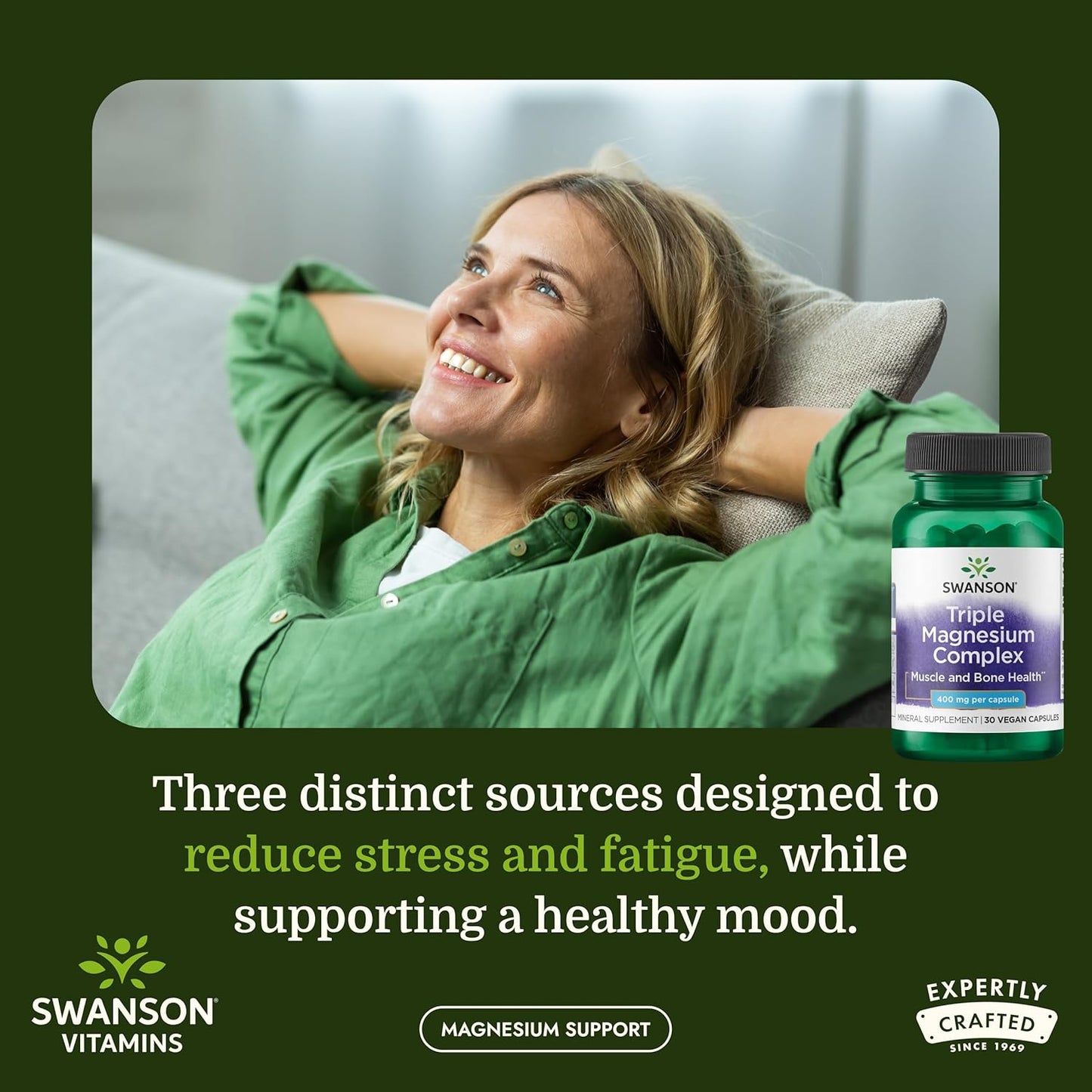Swanson Triple Magnesium Complex 400mg 30 κάψουλες