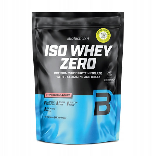 Biotech USA Iso Whey Zero Πρωτεΐνη Ορού Γάλακτος Χωρίς Γλουτένη & Λακτόζη με Γεύση Φράουλα 454gr