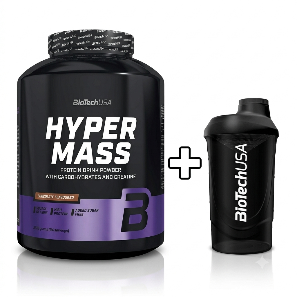 Biotech USA Hyper Mass Drink Powder 2.27kg + Biotech Shaker 600ml