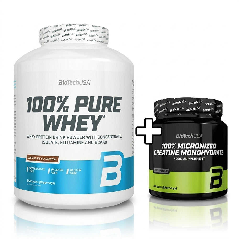 BioTechUSA 100% Pure Whey (2,27kg) + Biotech Creatine 300gr
