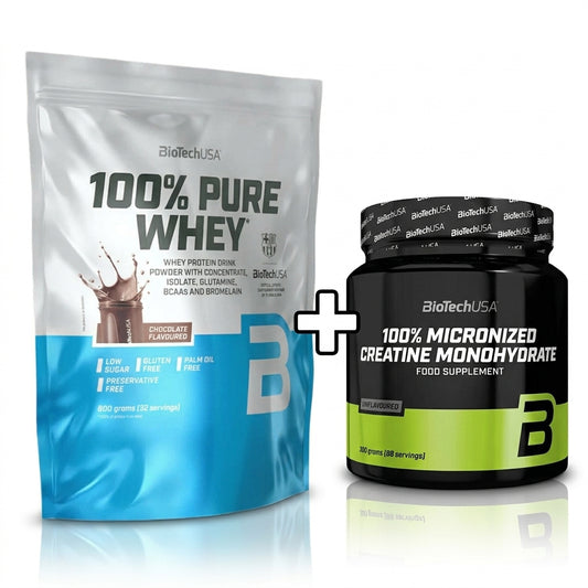 BioTechUSA 100% Pure Whey (900g) + Biotech Creatine 300gr