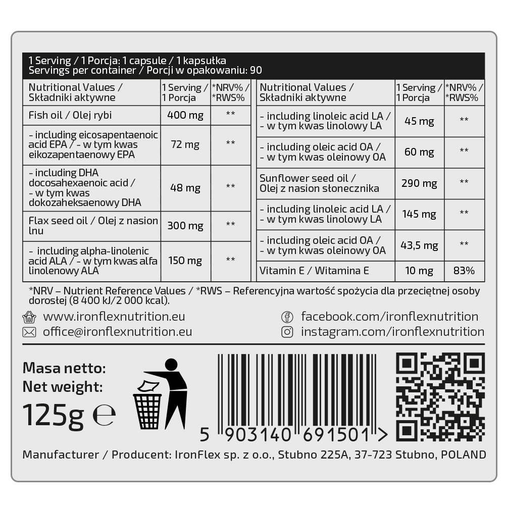 Ironflex Nutrition Omega 3-6-9 Triple 90 κάψουλες