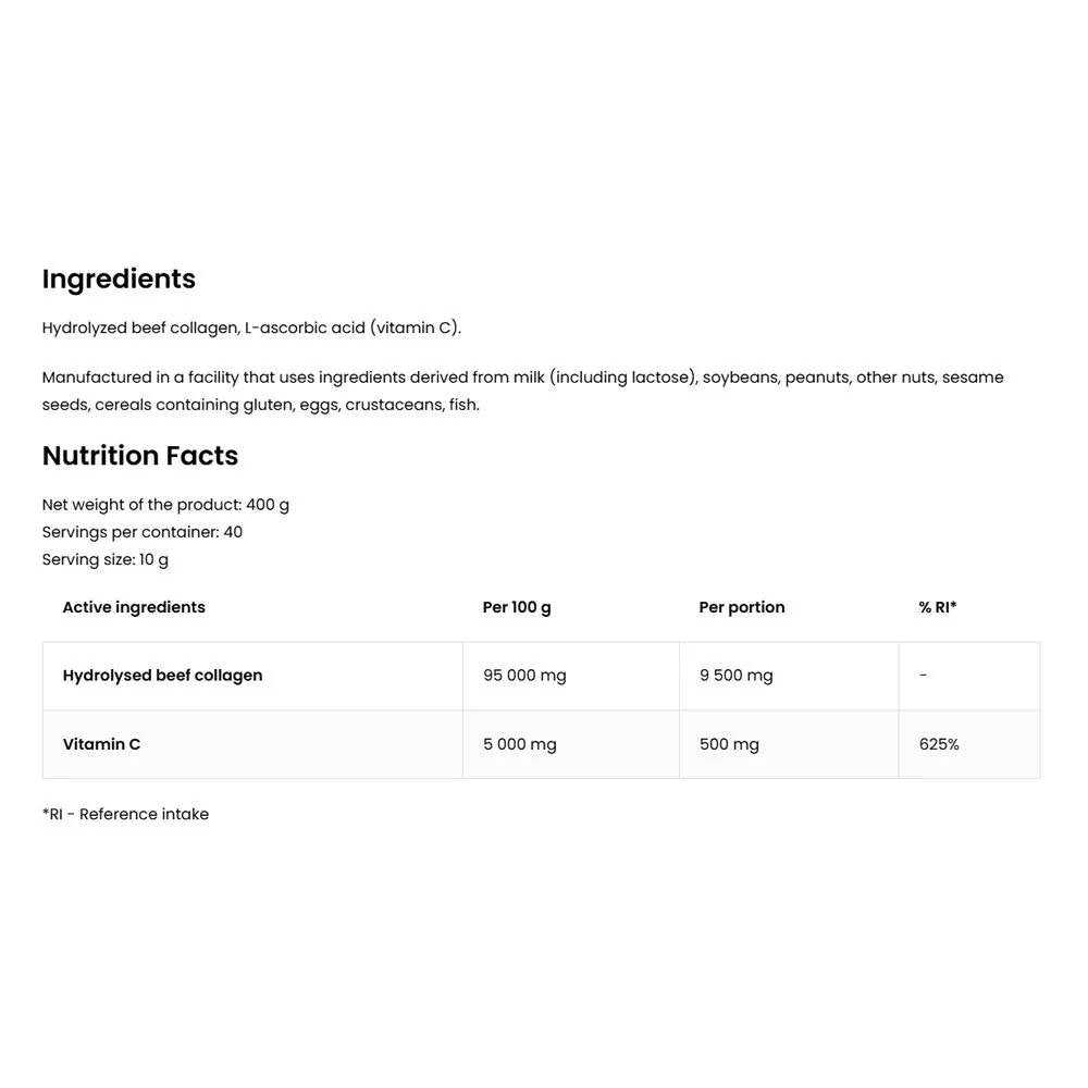 OstroVit Collagen + Vitamin C Σκόνη 400g | Κολλαγόνο & Αντιγήρανση