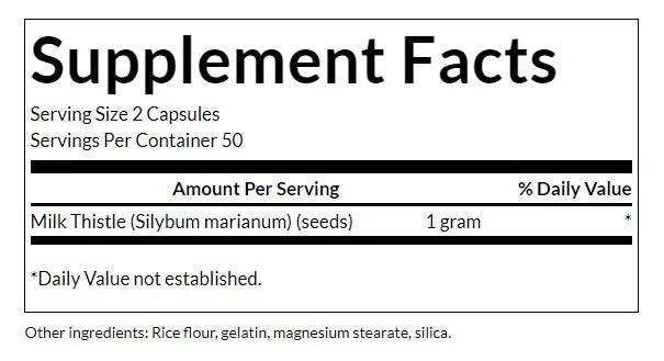 Swanson Milk Thistle 500mg Per Cap 500mg 100 κάψουλες