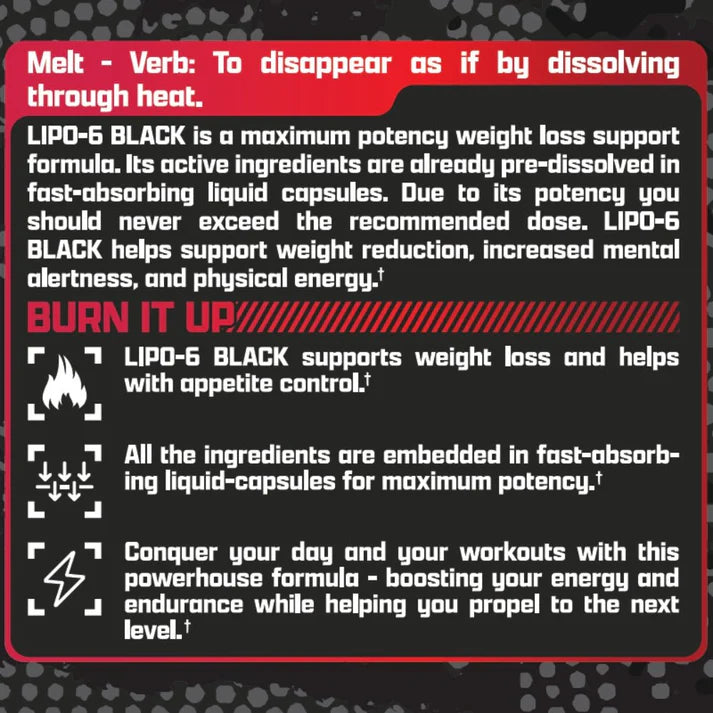 Nutrex Lipo-6 Black Weight Loss Support 120 ταμπλέτες