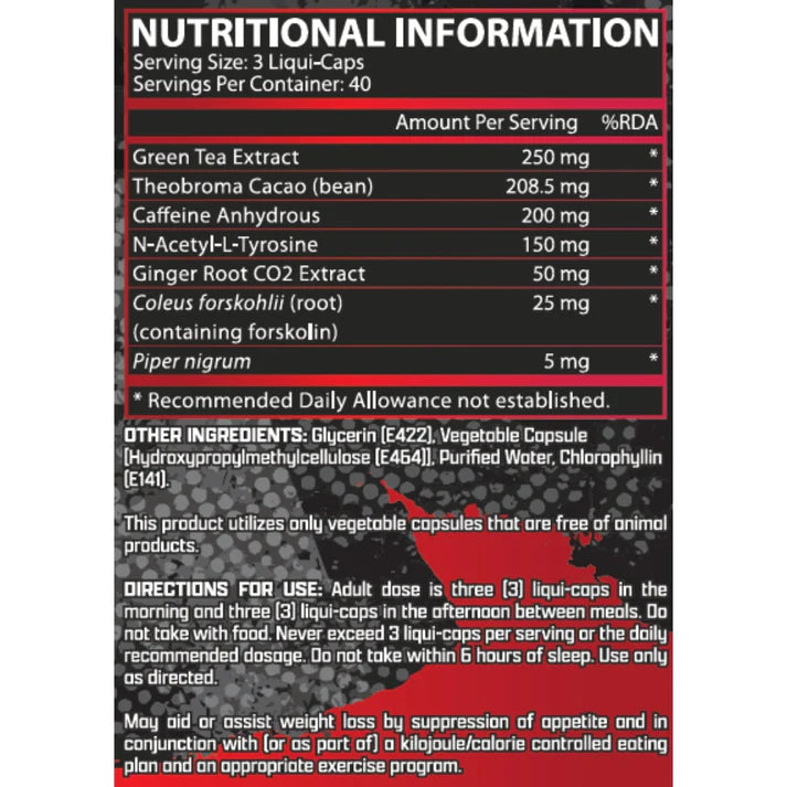 Nutrex Lipo-6 Black Weight Loss Support 120 ταμπλέτες