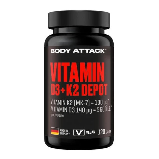 Body Attack Vitamin D3 & K2 MK-7 Depot Βιταμίνη για Ανοσοποιητικό 120 κάψουλες