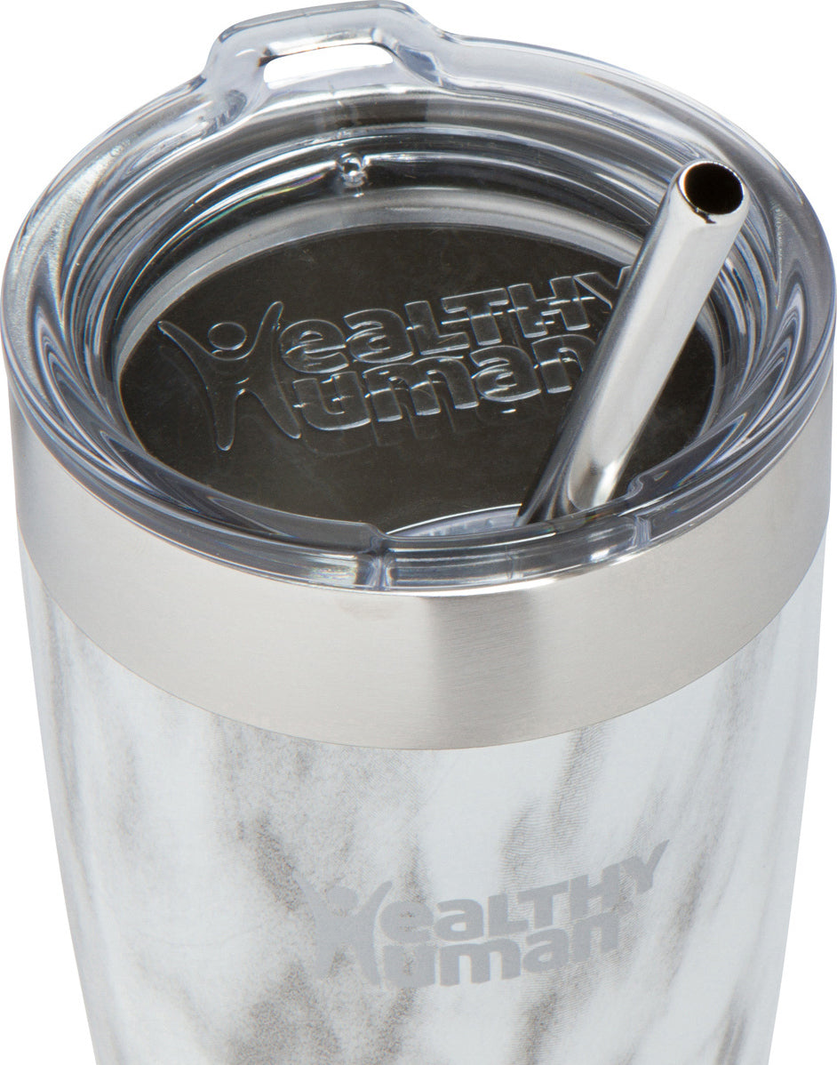 Healthy Human Cruiser Tumbler Stone White Ποτήρι Θερμός με Καλαμάκι 0.59lt